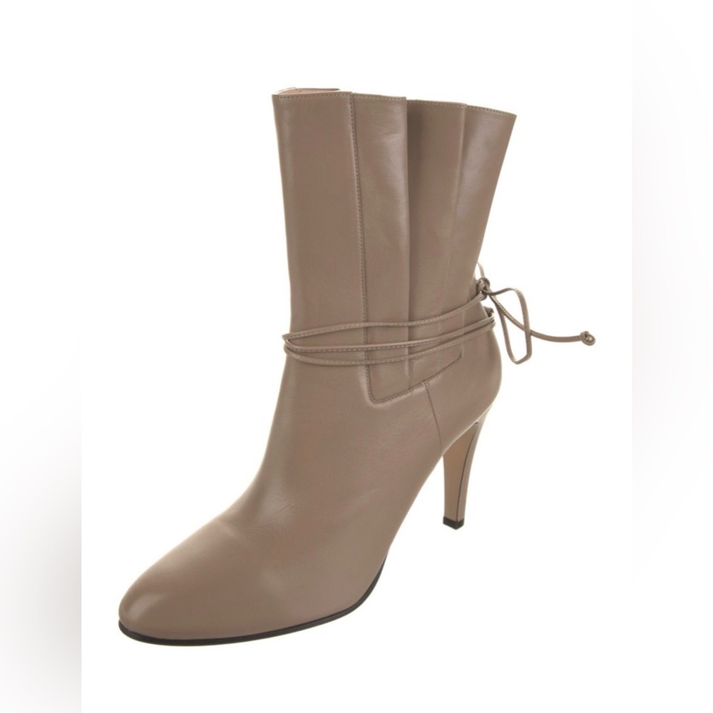 Gucci Taupe Ankle Boots with Wrap Detail